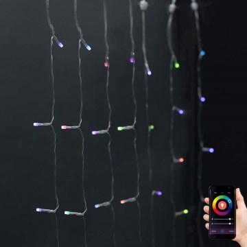 Perdea LED RGB, 180 x LED, 7 funcții, 6 m, IP65, Wi-Fi Tuya