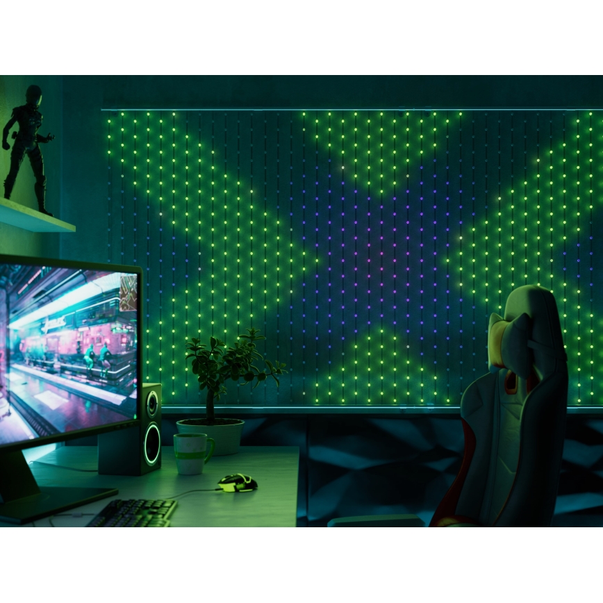 Perdea LED RGB dimabilă de Crăciun Twinkly MATRIX 480xLED 1x1 m Wi-Fi