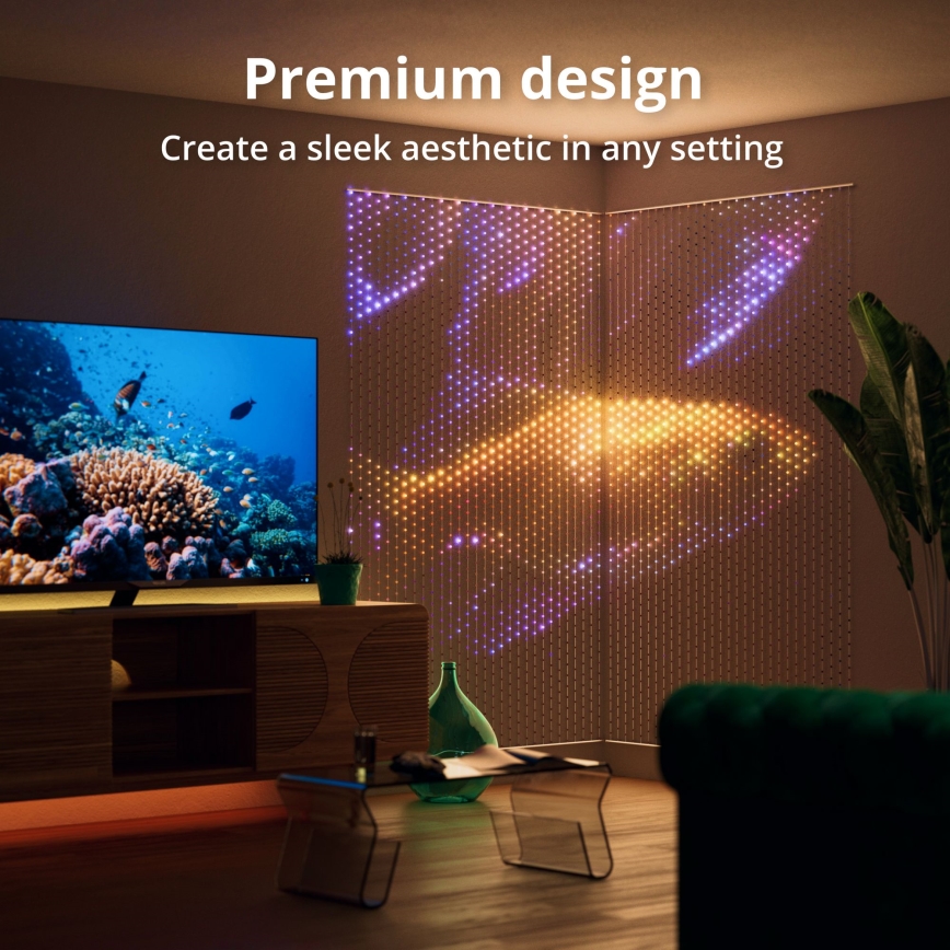 Perdea LED RGB dimabilă de Crăciun Twinkly MATRIX 480xLED 1x1 m Wi-Fi