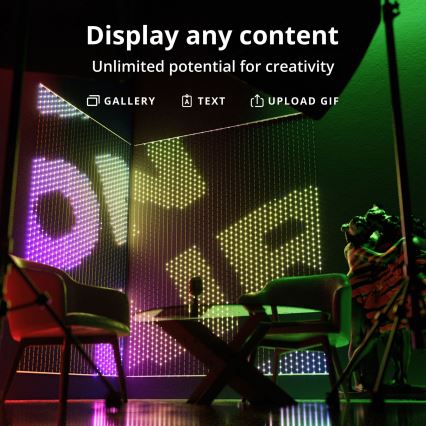 Perdea LED RGB dimabilă de Crăciun Twinkly MATRIX 480xLED 1x1 m Wi-Fi