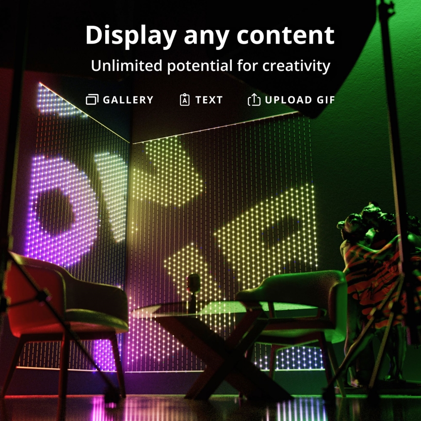 Perdea LED RGB dimabilă de Crăciun Twinkly MATRIX 480xLED 1x1 m Wi-Fi