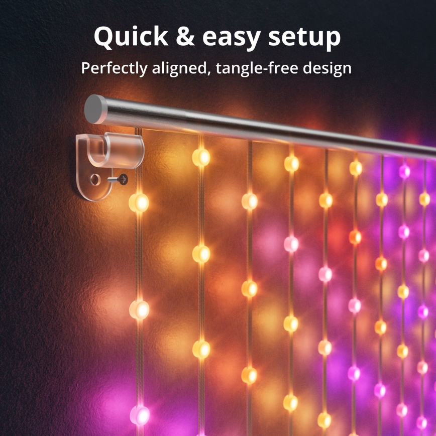Perdea LED RGB dimabilă de Crăciun Twinkly MATRIX 480xLED 1x1 m Wi-Fi