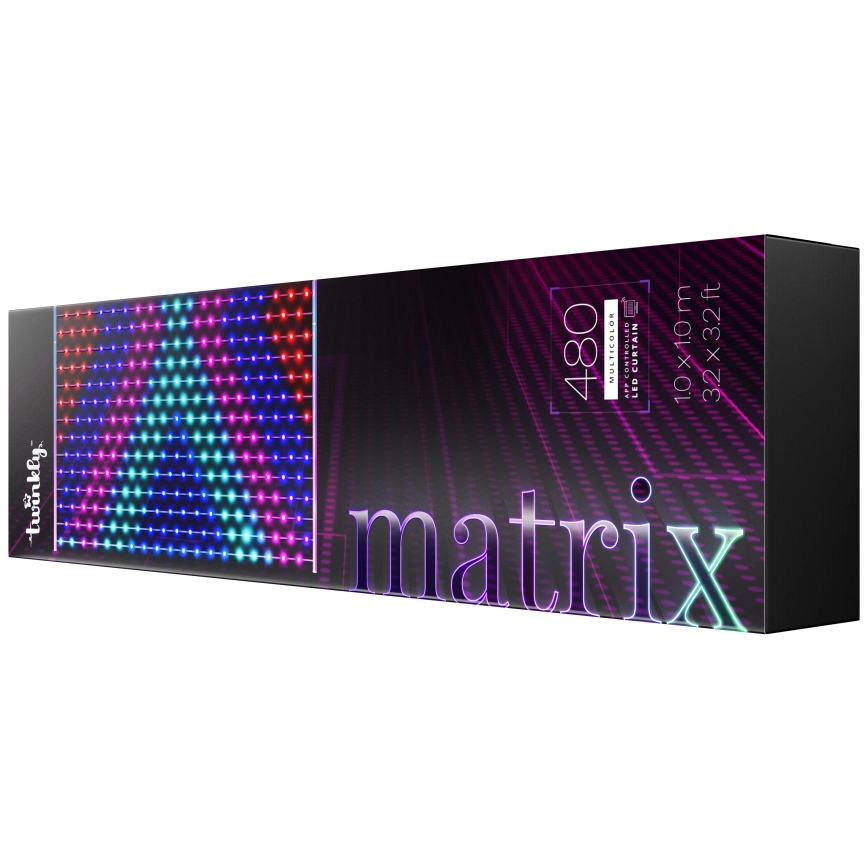 Perdea LED RGB dimabilă de Crăciun Twinkly MATRIX 480xLED 1x1 m Wi-Fi