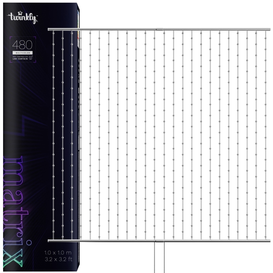Perdea LED RGB dimabilă de Crăciun Twinkly MATRIX 480xLED 1x1 m Wi-Fi
