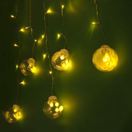 Perdea LED WISH BALLS 108xLED/8 funcții 4,5 m alb cald