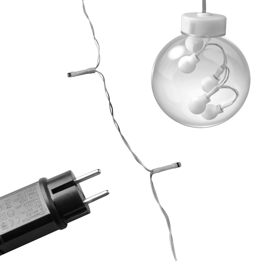 Perdea LED WISH BALLS 108xLED/8 funcții 4,5 m alb cald