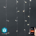 Perdea luminoasă LED de Crăciun, 200 LED, 11 funcții, 6 m, IP65, Wi‑Fi Tuya, alb reglabil (cald–rece)