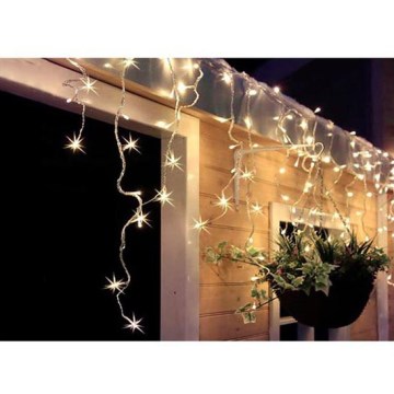 Perdea luminoasă LED de exterior pentru Crăciun, 360xLED/8 funcții, 15 m, IP44, alb cald