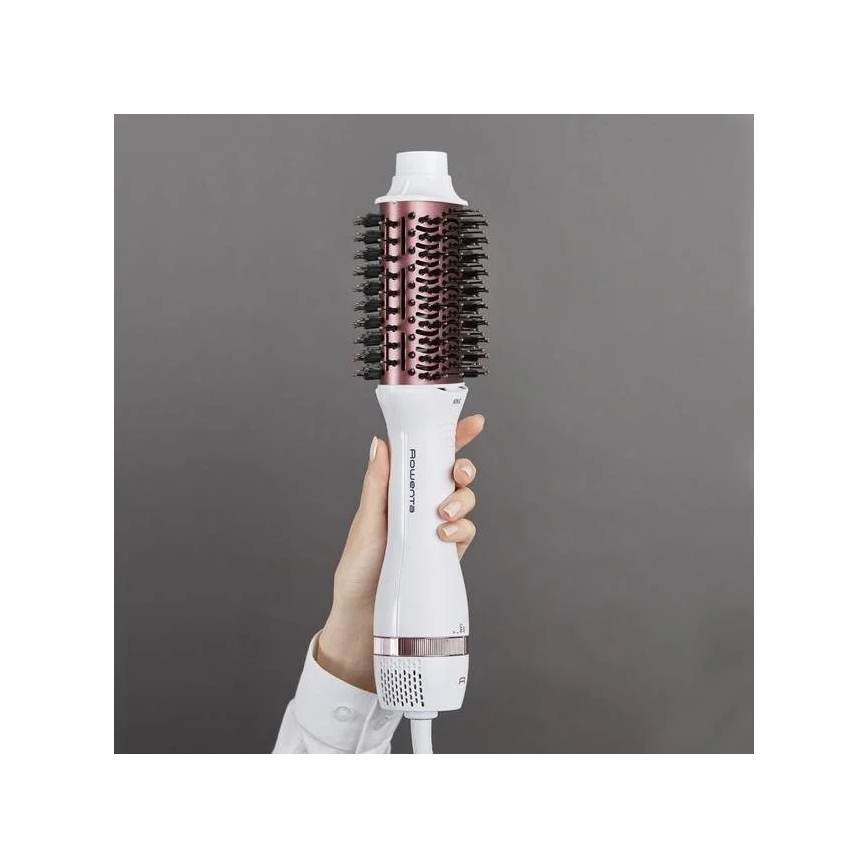 Perie cu aer cald VOLUMIZER 800W/230V alb/roz Rowenta