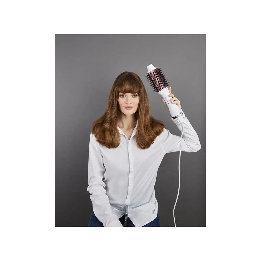 Perie cu aer cald VOLUMIZER 800W/230V alb/roz Rowenta