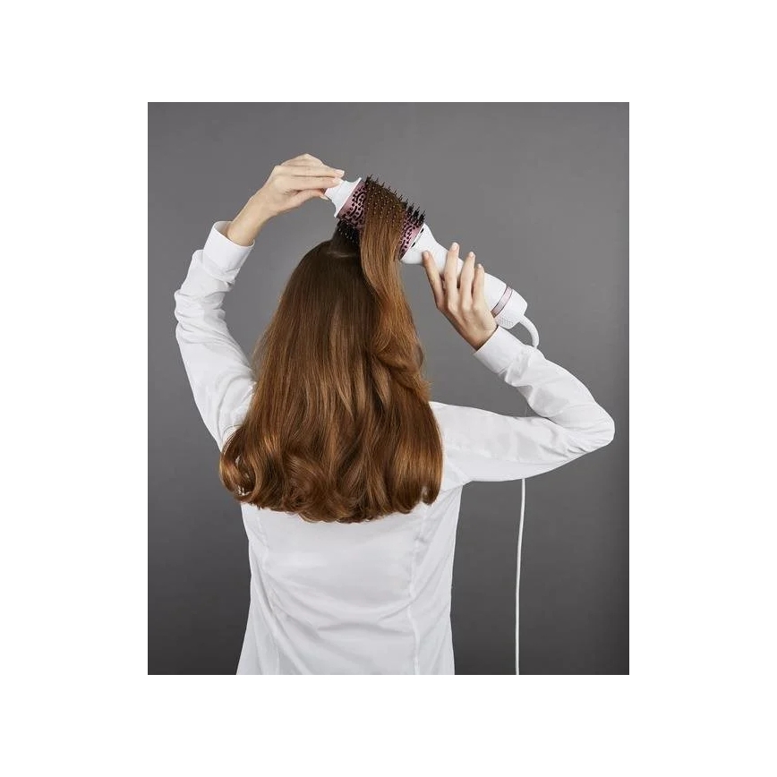 Perie cu aer cald VOLUMIZER 800W/230V alb/roz Rowenta