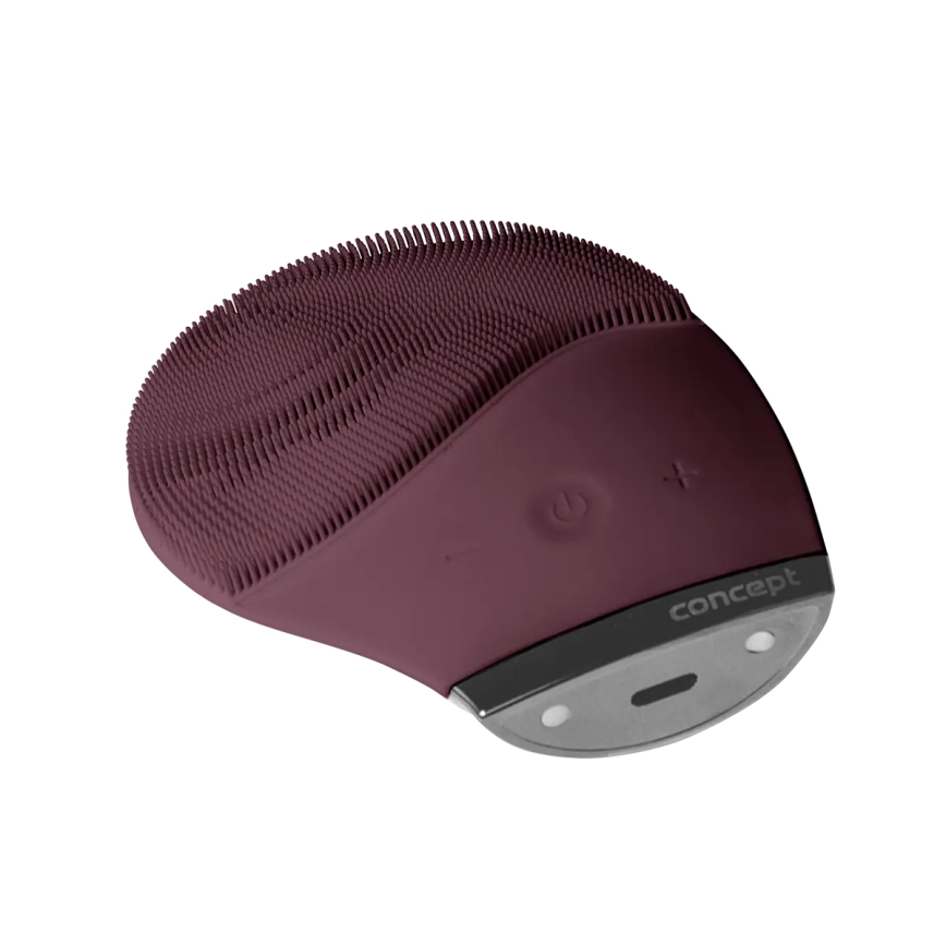 Perie de curățare facială SONIVIBE Concept SK9101, 2W/5V, 250 mAh, IPX7, roșie