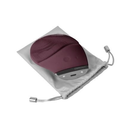 Perie de curățare facială SONIVIBE Concept SK9101, 2W/5V, 250 mAh, IPX7, roșie