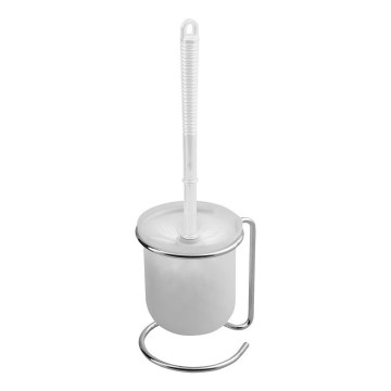Perie de toaletă autoportantă Aqualine SIMPLE LINE alb/crom lucios