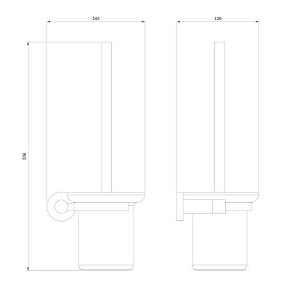 Perie de toaletă de perete OMNIRES MP60620CR MODERN PROJECT crom lucios