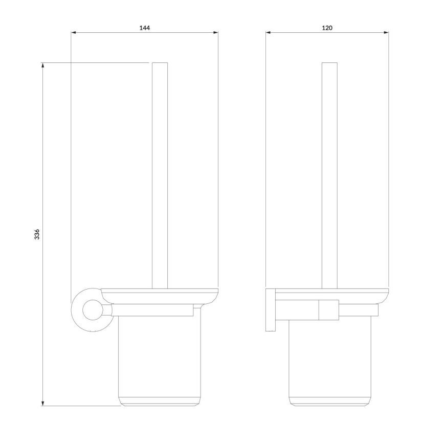 Perie de toaletă de perete OMNIRES MP60620CR MODERN PROJECT crom lucios