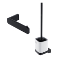 Perie de toaletă de perete și suport de hârtie igienică NIMCO MAC set-94KN-90 MAYA alb/negru mat