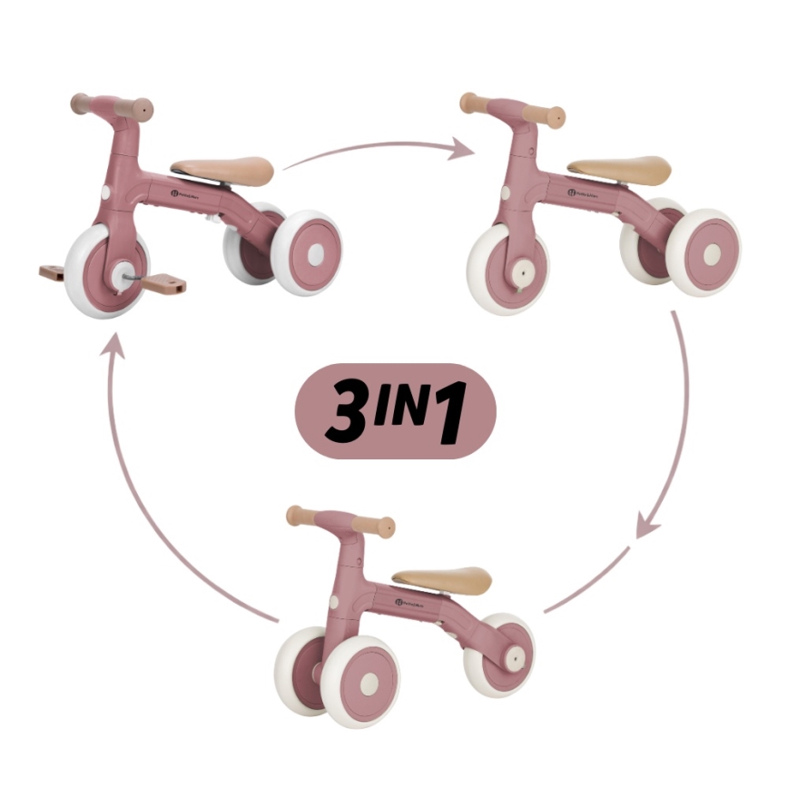 PETITE&MARS - Bicicletă fără pedale 3 în 1 BINGO Dusty Rose