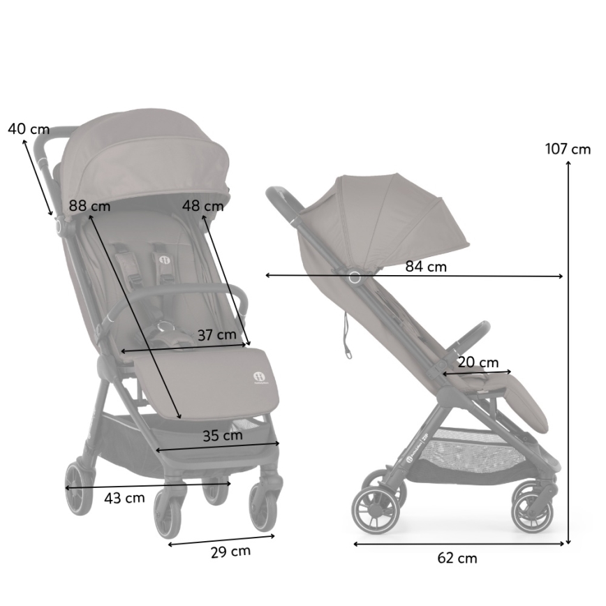 PETITE&MARS - Cărucior sport ZIP Creamy Cocoa