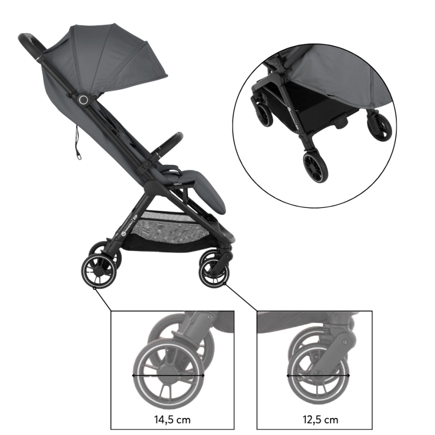 PETITE&MARS - Cărucior sport ZIP Smoky Anthracite