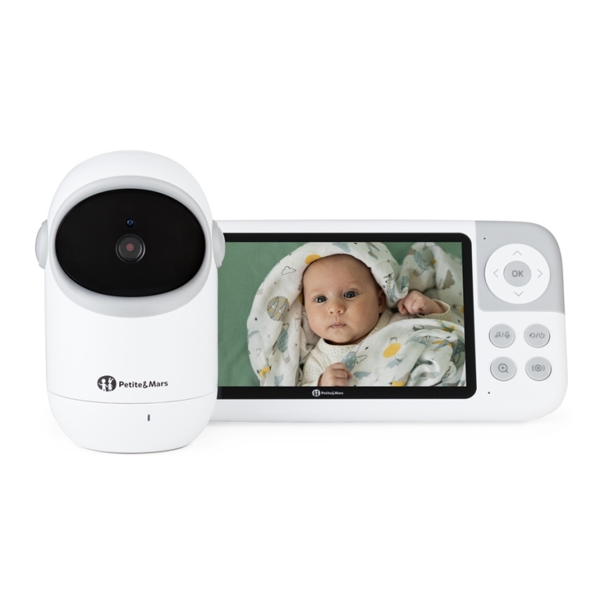 PETITE&MARS - Monitor video pentru bebeluși EVE 5.0 3,8V 3050 mAh