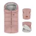 PETITE&MARS - SET Sac de dormit pentru copii 3în1 JIBOT + mânuși pentru cărucior JASIE roz