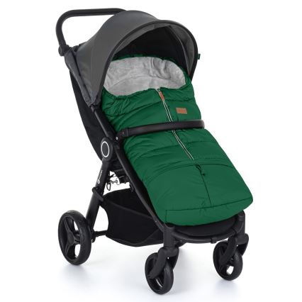 PETITE&MARS - SET Sac de iarnă pentru copii 3în1 JIBOT + mânuși pentru cărucior verde