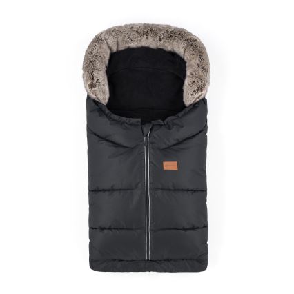 PETITE&MARS - SET Sac de dormit pentru copii 4în1 ARCTIC + mânuși pentru cărucior FURRY Forever Black