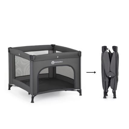PETITE&MARS - Tarc pliant de călătorie pentru copii NOOK Urban Charcoal Grey