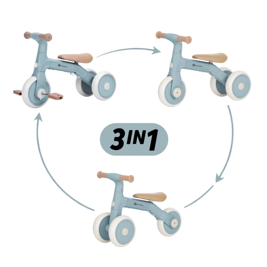 PETITE&MARS - Tricicletă 3 în 1 BINGO Stering Blue pentru copii