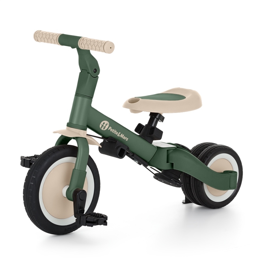 PETITE&MARS - Tricicletă 5 în 1 pentru copii TURBO PLUS, Verde Misty