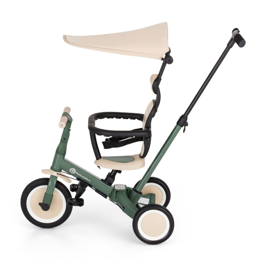 PETITE&MARS - Tricicletă multifuncțională 5 în 1 TURBO PLUS, Verde Misty