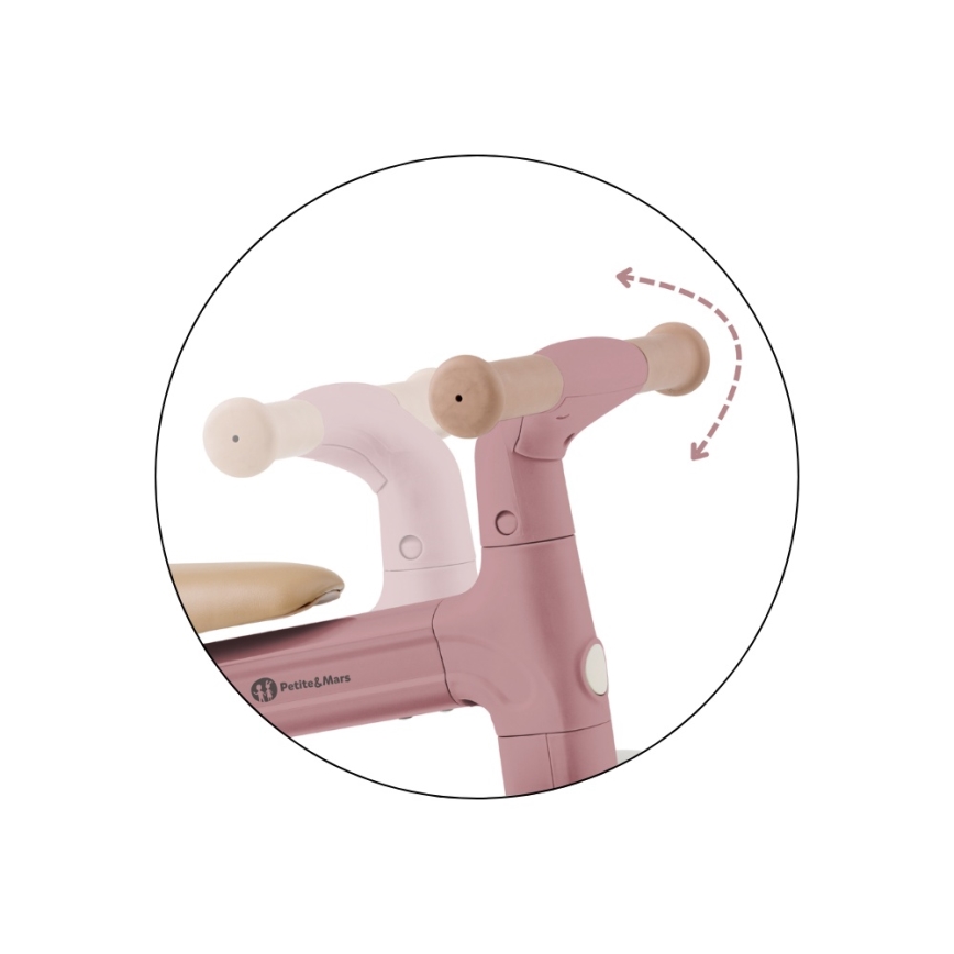 PETITE&MARS - Tricicletă pentru copii 3 în 1 BINGO Roz pudrat