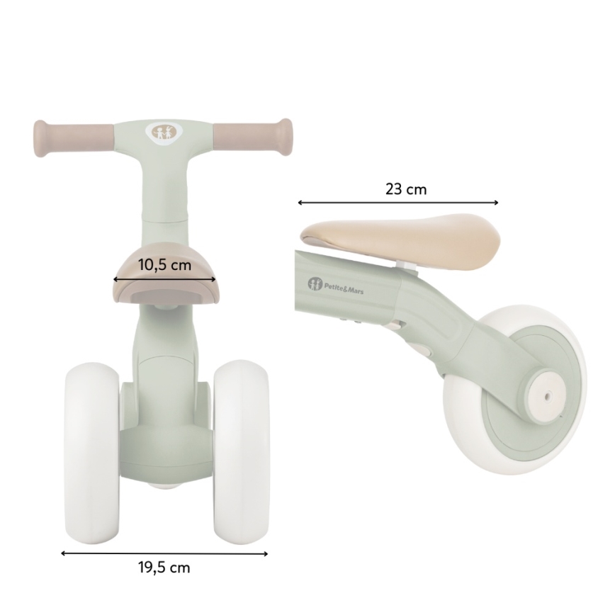 PETITE&MARS - Tricicletă pentru copii 3 în 1 BINGO Roz pudrat