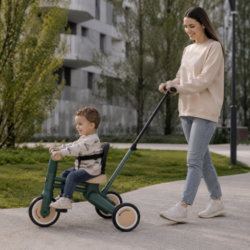 PETITE&MARS - Tricicletă pentru copii 4 în 1 DRIFT Misty Green