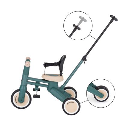 PETITE&MARS - Tricicletă pentru copii 4 în 1 DRIFT Misty Green