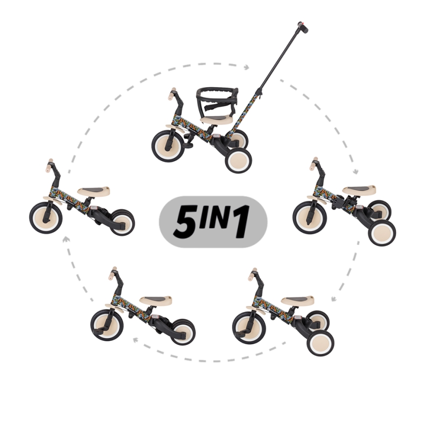 PETITE&MARS - Tricicletă pentru copii 5 în 1 TURBO LIMITED City Beat