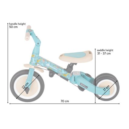 PETITE&MARS - Tricicletă pentru copii 5 în 1 TURBO LIMITED Dino Park