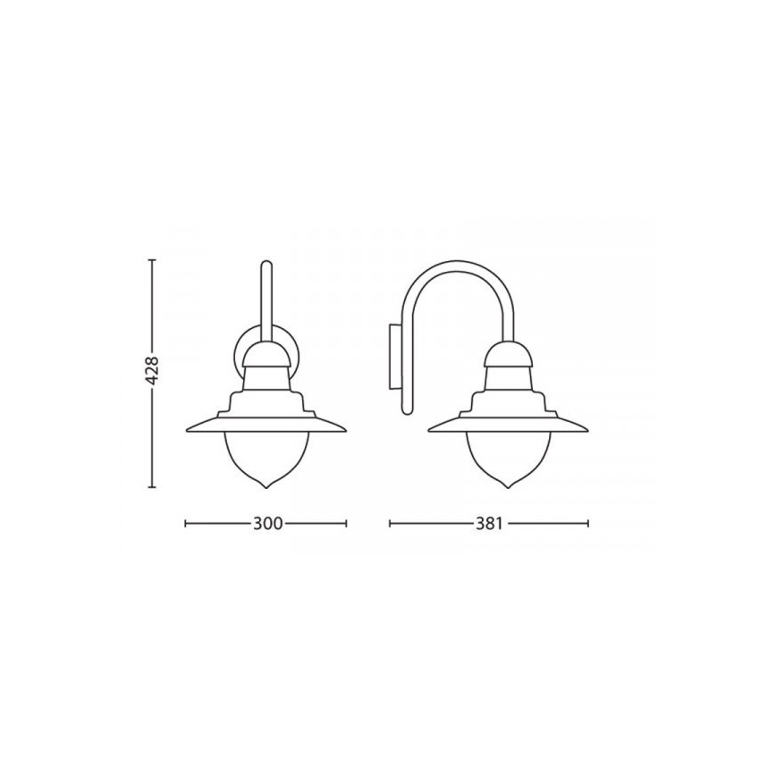 Philips 01652/06/PN - Aplică perete exterior MYGARDEN RAINDROP 1xE27/53W/230V IP44