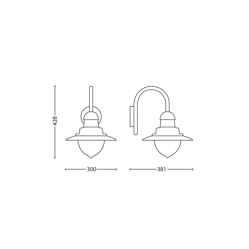 Philips 01652/52/PN - Aplică perete exterior MYGARDEN RAINDROP 1xE27/60W/230V IP44