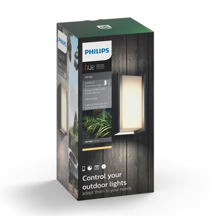 Philips 16472/93/P0 - LED Aplică perete exterior dimmabilă HUE TURACO 1xE27/9,5W/230V