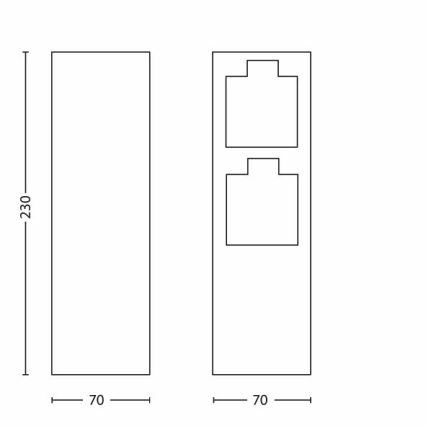 Philips 17108/47/16 - Stâlp exterior cu prize MYGARDEN ROCK 230V