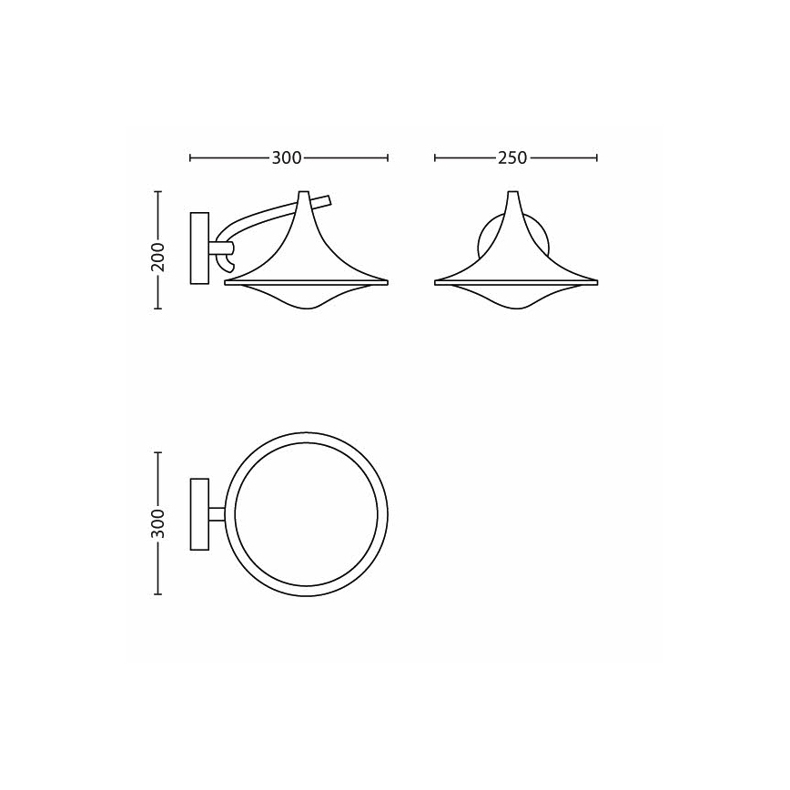 Philips 17207/93/16 - Corp de iluminat perete exterior MYGARDEN CEDAR 1xE27/15W/230V