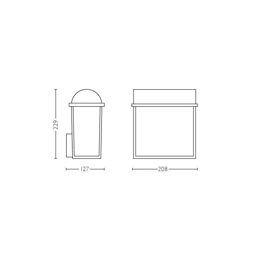 Philips 17235/30/PN - Aplică perete exterior 2xE27/42W/230V IP44