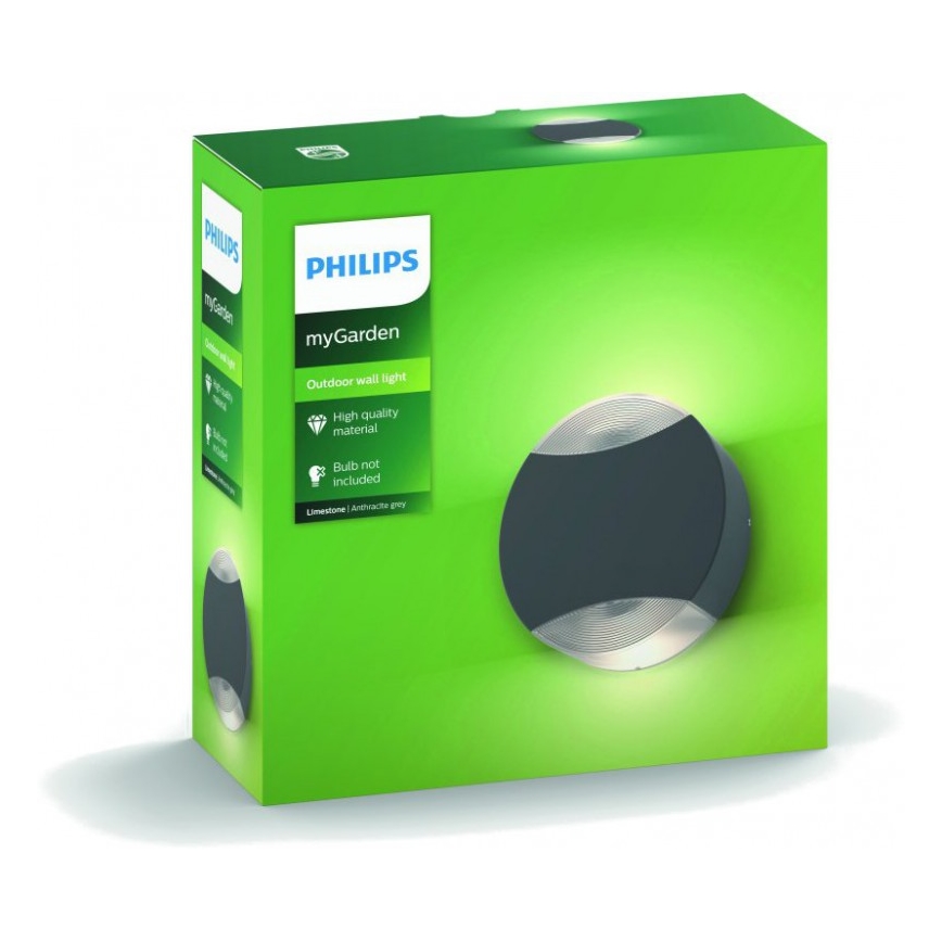 Philips 17338/93/PN - Corp de iluminat perete exterior MYGARDEN LIMESTONE 2xGU10/5W