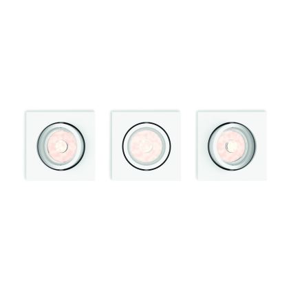 Philips - Set 3x spot încastrat LED RGBW dimmabil 1xGU10/4,8W/230V alb + telecomandă