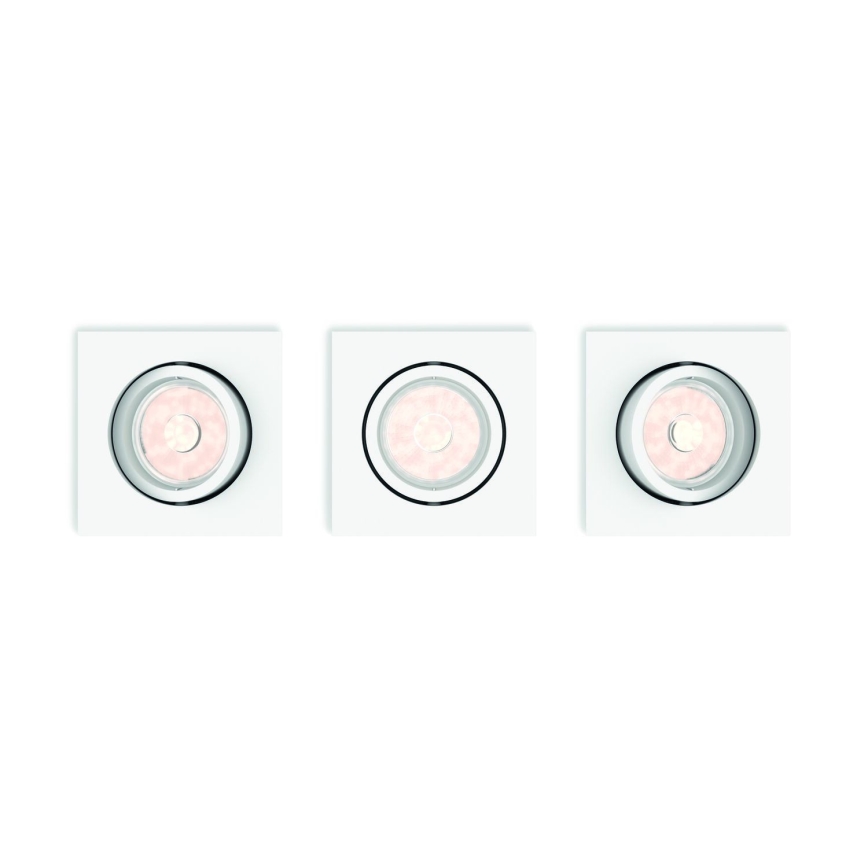 Philips - Set 3x spot încastrat LED RGBW dimmabil 1xGU10/4,8W/230V alb + telecomandă
