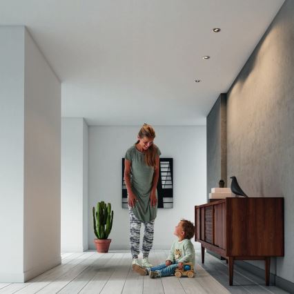 Philips - Set de 3 corpuri de iluminat încastrate LED RGBW, reglabile, 1xGU10/4,8W/230V, crom mat + telecomandă