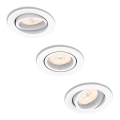 Philips 50393/31/PN - Set 3x corpuri de iluminat încastrate DONEGAL, 1x GU10/5,5W/230V