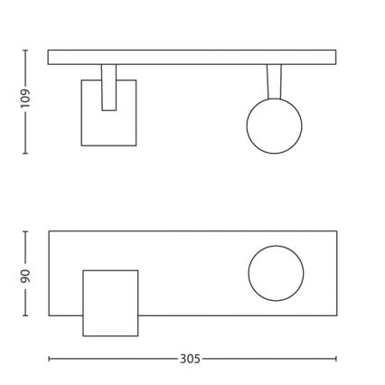 Philips 53092/48/12 - Lampă spot RUNNER 2xGU10/50W/230V